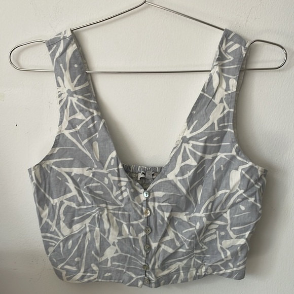 Madewell Linen-Blend Gwen Crop Vest Top - Picture 3 of 5